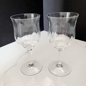 SET of 2 Capri Optic Water Goblets / Wine Glasses by Baccarat